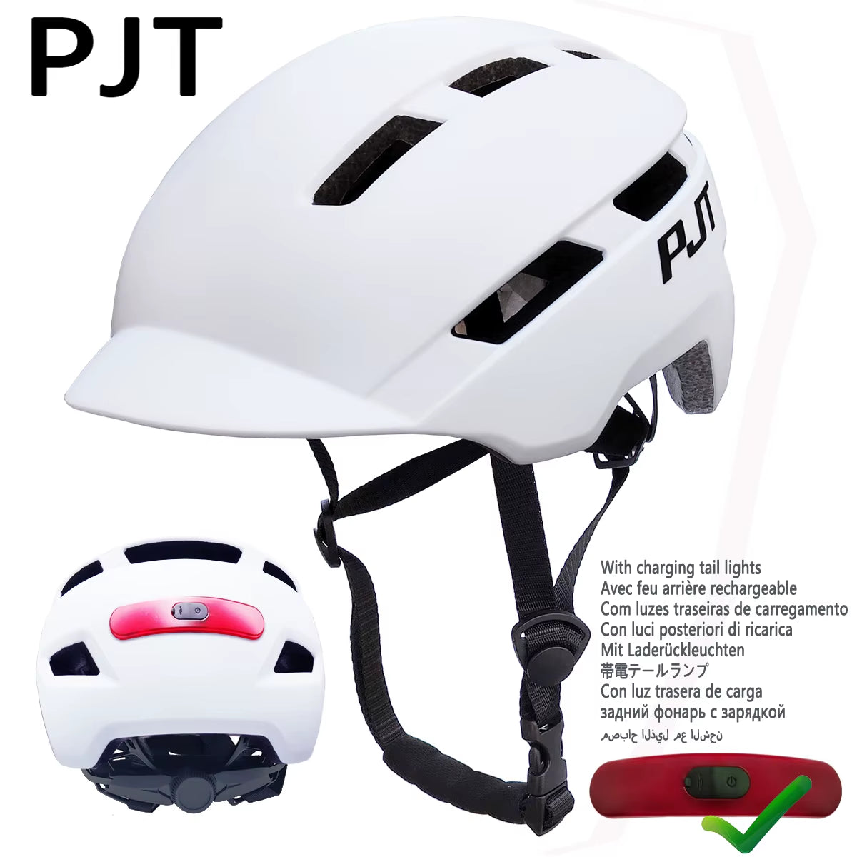 New Cycling Helmet In-Mold Mountain Road USB Rechargeable Tail Light Bicycle Bike Helmet Sports Safe Hat MTB Cycling Helmet