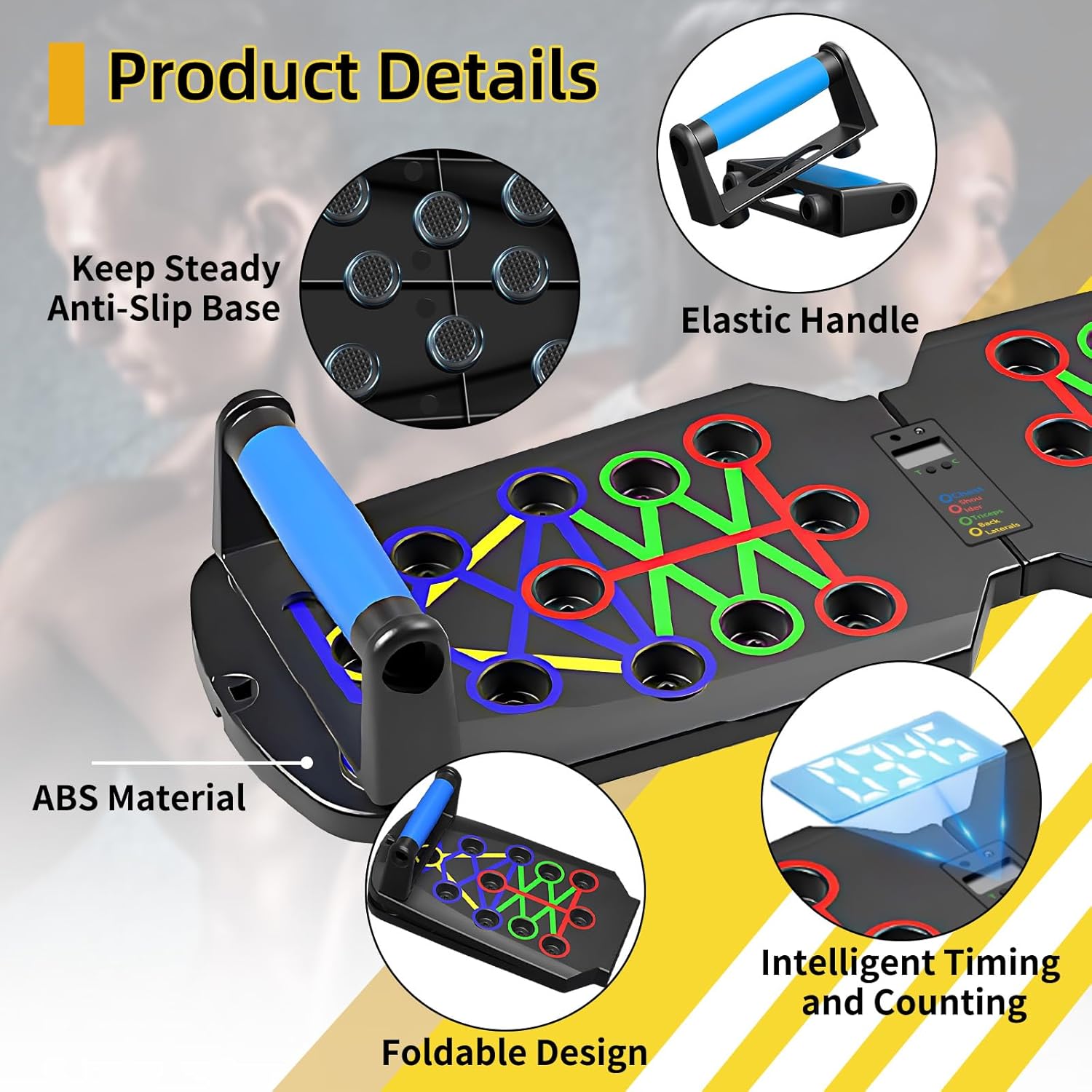 Push up Board 26 in 1 - Pedana Multifunzione per Esercizi Domestici, Sistema Fitness, Pavimento, Petto, Esercizi Muscolari, Attrezzature Professionali per Bruciare Grasso per Uomini