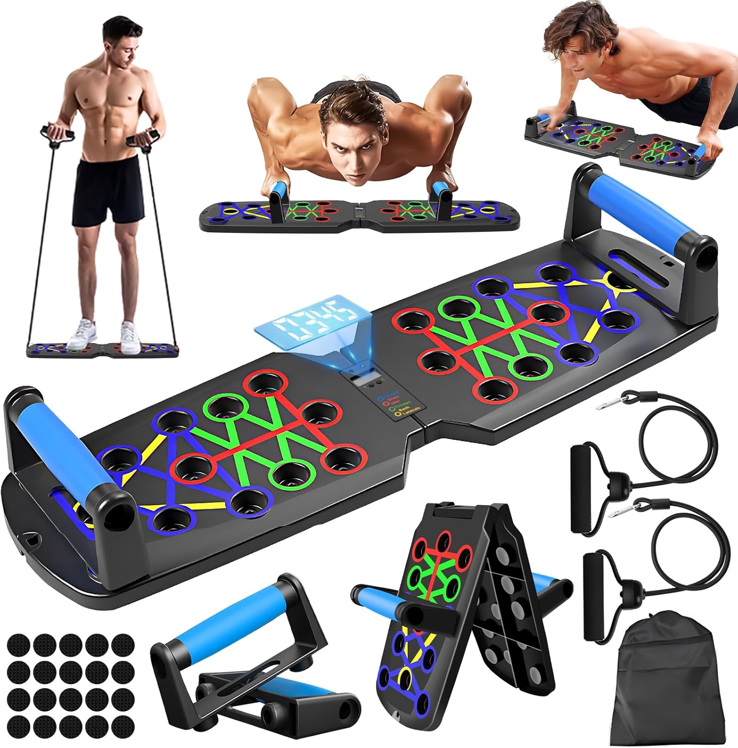 Push up Board 26 in 1 - Pedana Multifunzione per Esercizi Domestici, Sistema Fitness, Pavimento, Petto, Esercizi Muscolari, Attrezzature Professionali per Bruciare Grasso per Uomini