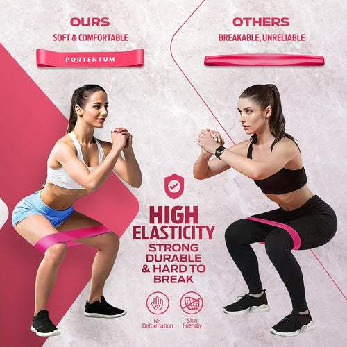 Elastici Fitness, Set Di 5 Fasce Elastico Fitness. Comoda E Resistente Bande Elastiche Fitness. Fascia Elastica Fitness, Elastici Palestra