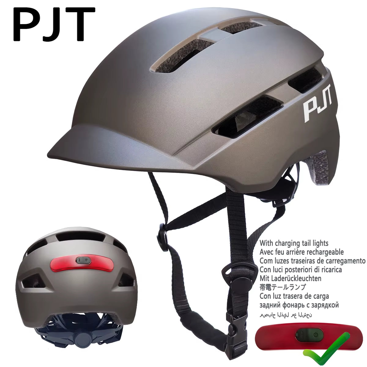 New Cycling Helmet In-Mold Mountain Road USB Rechargeable Tail Light Bicycle Bike Helmet Sports Safe Hat MTB Cycling Helmet