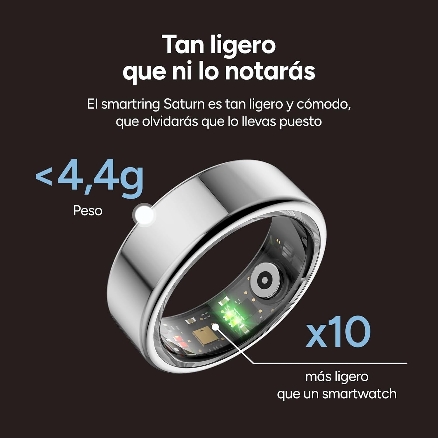 KSIX - Anello Intelligente per Uomo E Donna Con Monitoraggio Delle Attività, Passi E Calorie, Smart Ring Che Misura Ossigeno Nel Sangue, Cardiofrequenzimetro, Controllo Del Sonno, Anello Impermeabile